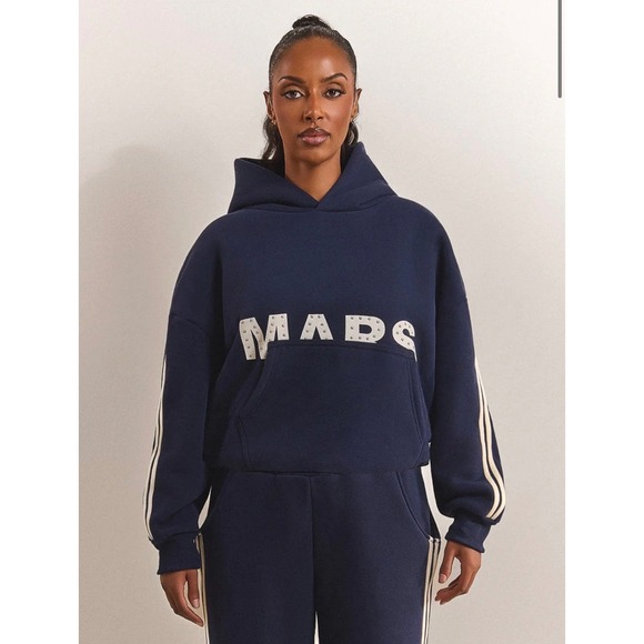 marsthelabel Tops - MARSTHELABEL The Kiera Hoodie – Navy – Size Large – NWT – Women's